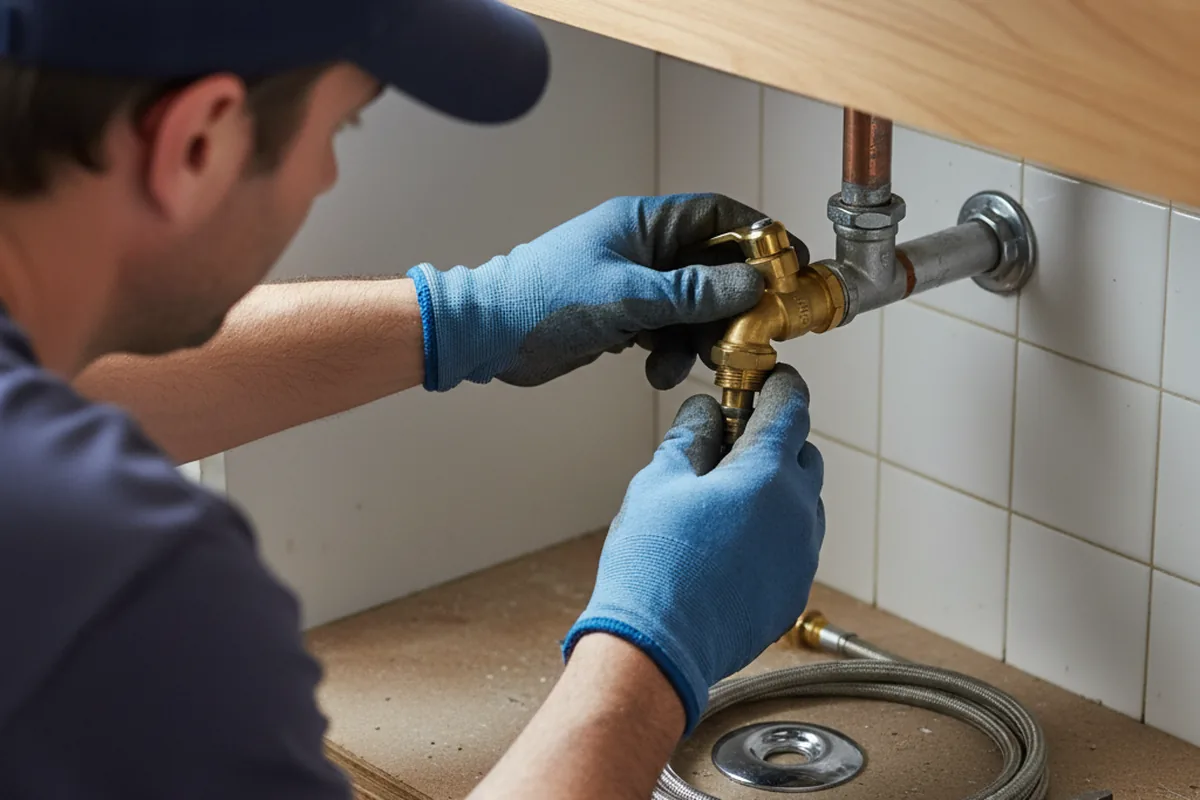 Shutoff valve and fitting work during Burst Pipe Repair in Mishawaka